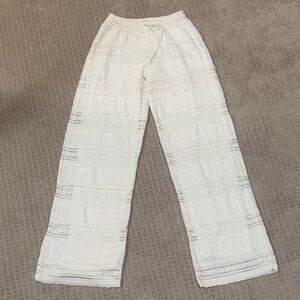 Free People Cream Wide Leg Pants